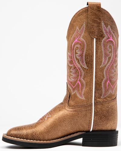 Shyanne Girls' Madison Faux Leather Western Boot Square Toe - Bvb91553