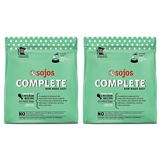 SOJOS 2 Pack of Chicken Complete Raw Freeze-Dried Dog Food, 7 Pounds Each, Grain- and Gluten-Free