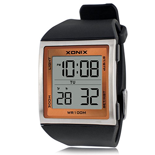 Preisvergleich Produktbild Herren Jugendliche Jungen Multifunktions Digital Sportuhr Männer 100M Wasserdicht Armbanduhr LED leuchtende Outdoor Sport elektronische Uhr-A