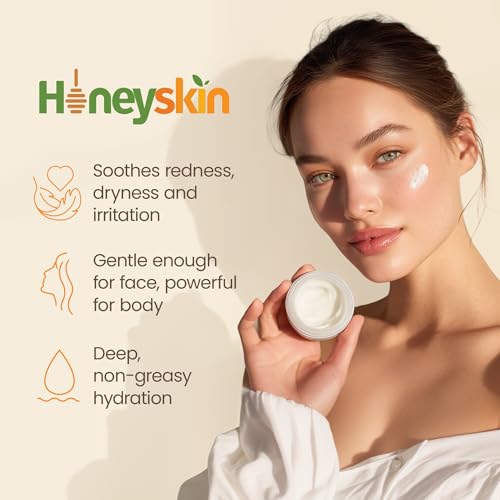 Hydrating Face Moisturizer & Body Cream with Manuka Honey Cream - Organic Face Moisturizer with Honey for Extremely Dry Skin - for Dry & Itchy Skin, Rosacea & Eczema Prone Skin 4oz
