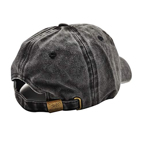 Waldeal Women's Embroidered Adjustable Camping Hair Don't Care Vintage Washed Dad Hat Black #TOP5