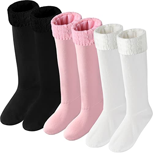 3 Pairs Rain Boot Socks Fleece Boot-liner with...