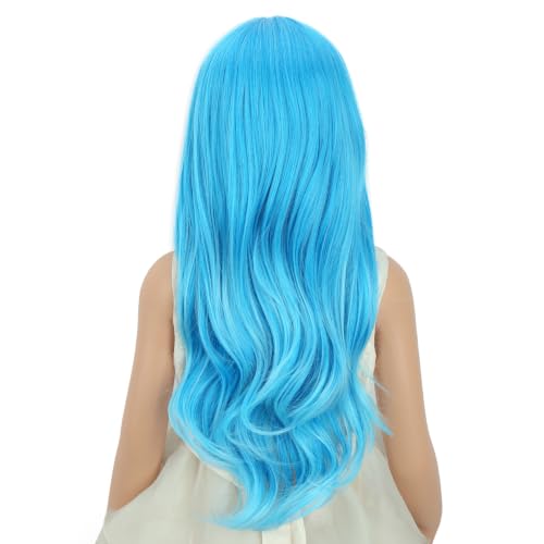 Image of Black Wig Long Black Middle Part Wig Long Wavy Curly Wigs Heat Resistant Synthetic Wigs for Daily Party Use