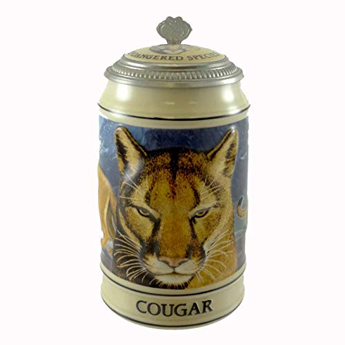 Budweiser Endangered Species Lidded Beer Stein, Cougar