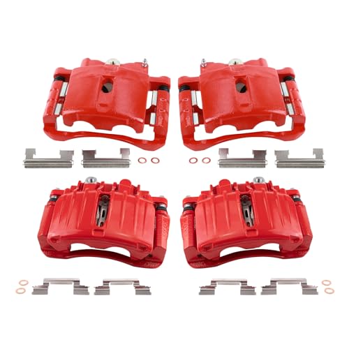 Image of TRQ Brake Caliper Set Performance Front & Rear Compatible with 02-06 Cadillac 00-06 Chevrolet GMC