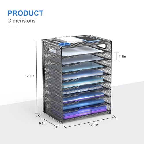 OUTWOLF-10-Tier-Paper-Organizer-Letter-Tray-Mesh-Desk-File-Organizer-with-Handles-for-Office-School-Desktop