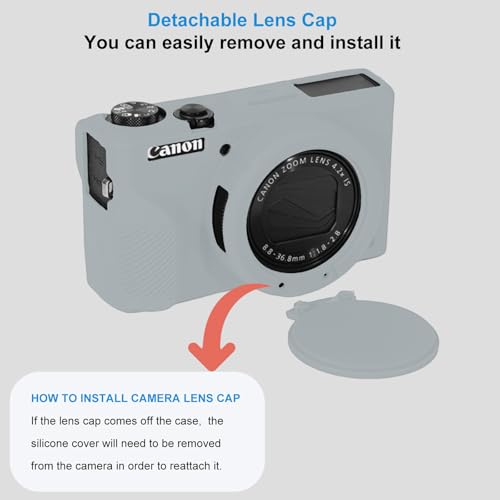 Funda de silicona para Canon PowerShot G7 X Mark III gris miniatura 5