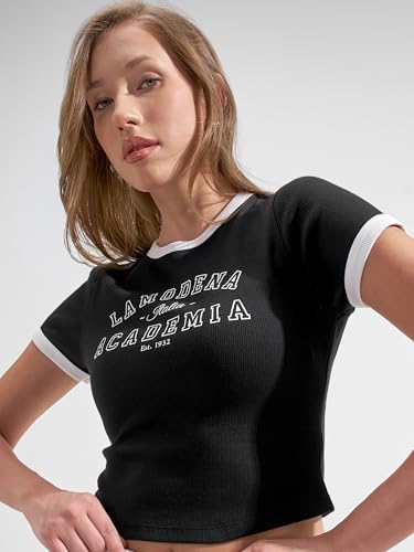 Image of Tokyo Talkies Women Pure Cotton Tops for Woman|Regular Fit Slim fit Crop Tops for Women Western|Top Tshirt for Women Stylish Western|Suitable for Casual and Workwear