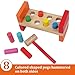 Hidoggy Wooden Hammer Toy for Toddlers 1-3, Montessori Pounding Bench Toy with 8 Pegs and Mallet for Hand-Eye Coordination, STEAM Toddler Toy