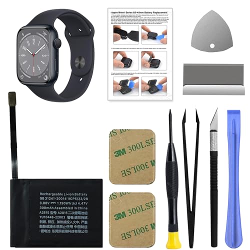GREEN FUSION New Upgraded Replacement Battery A2815 Compatible with Apple Watch Series 8 (45 mm), Includes Repair Toolkit & Instruction Manual