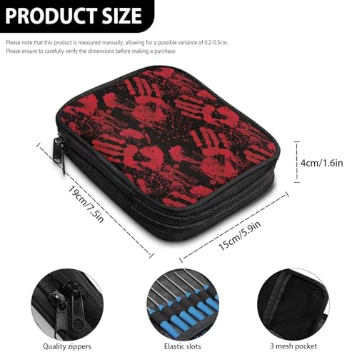 Image of Blood Hands Crochet Hook Case Halloween Portable Crochet Hook Organizer without Accessories Knitting Needle Case for Knitting Supplies Holiday Decoration
