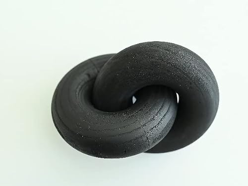 Rool Home Decor Living Room Decor Wood Knot, Desk Fireplace Shelf Decor, Black Home Decorations for Living Room, Farmhouse Coffee Table Decor (Black)