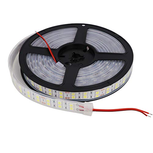 LEDENET 5M Double Row 600LEDs SMD 5050 LED Flexible Strip Lighting DC 12V Cold Cool White Waterproof Outdoor Use by LEDENET