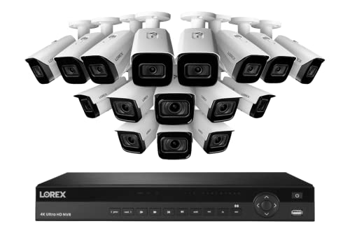 16-Channel Smart 30 FPS 4K  Nocturnal 4TB NVR System with 8X Listen-in Audio IP Cameras (LNB9252B) & 8X Motorized Varifocal IP Cameras (LNB9292B) - Lorex NC4K4FMV-1688WB