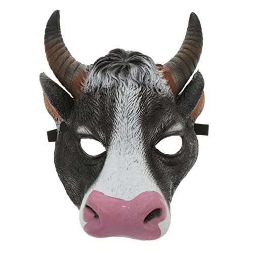COSMEVIVI 1pc Realistic Ox Mask for Carnival Cosplay Pu Material for Halloween and Masquerade Parties Comfortable Lightweight Design
