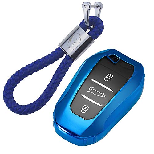 Funda de Silicona para Llave Peugeot Citroen Keyless – Cover Carcasa de TPU Cromo Suave para Peugeot 3008 5008 Citroen DS Protección Llaveros...