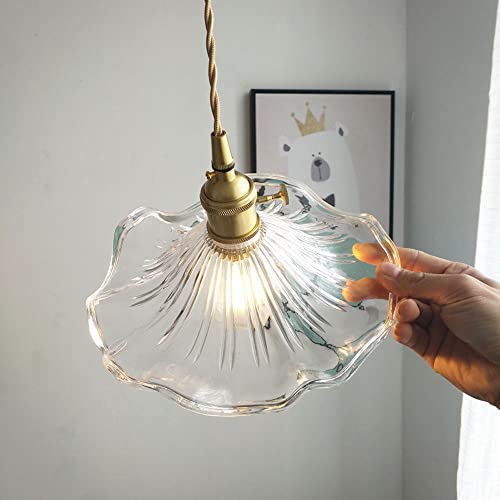 Luminaire suspendu moderne en verre ciselé style rétro industriel à hauteur réglable - 3