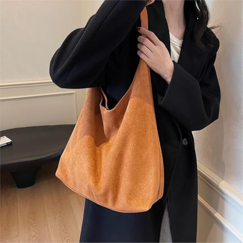 Bolsos hobo retro para mujer, de ante, informales y espaciosos, bandoleras y bolsos de mano miniatura 4