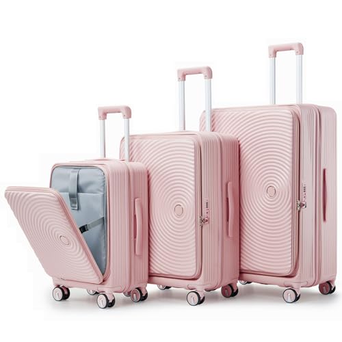 Luggage Sets 3 Piece (20/24/28):, Expandable Carry-On Luggage with TSA Lock