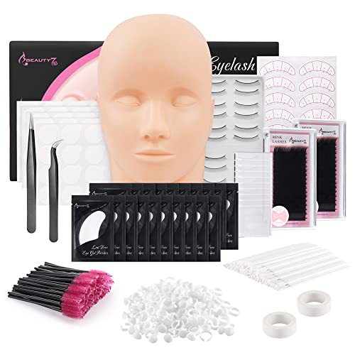 Beauty7 Eyelash Extension Mannequin Head Silicone Face with Detachable Eyelids
