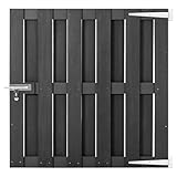 Gartentor, WPC 100 x 100 cm Grau, robustes Außentor mit Gleitverschluss, für Garten oder Terrasse