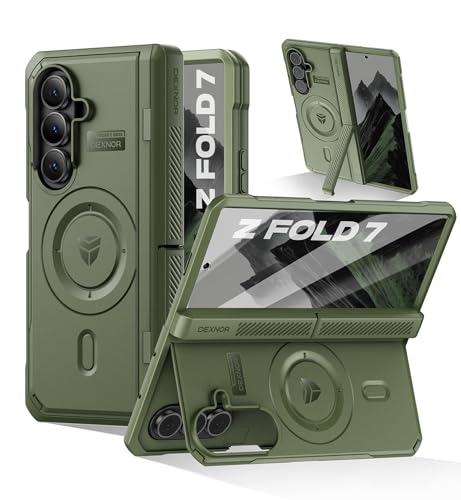 Coque Galaxy Z Fold 7 compatible MagSafe avec double béquille et protection charnière Dexnor