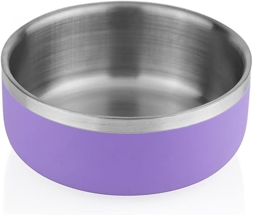 Miniatura 8 de Cuenco de acero inoxidable antideslizante de doble pared para alimentación de agua y alimentos para perros adultos, cachorros y gatos, acero