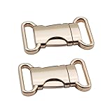 BEBEMOKO 2 hebillas de aleación de repuesto para mochila escolar, hebilla de seguridad tipo A, dorada, 25 mm de diámetro interior, dorado, 4.50X2.50X0.50CM