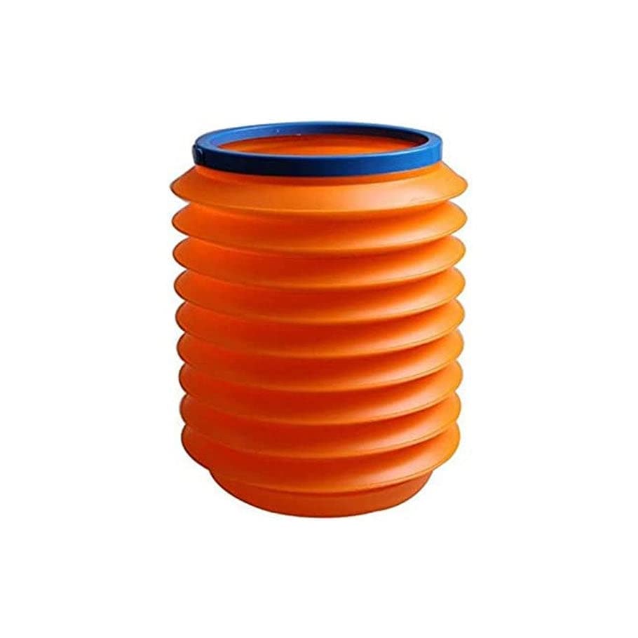 DeoDap Collapsible Bucket, Foldable Car Trash Can, Telescopic Car Wash Bucket, Portable Plastic Vehicle Folding Storage Box 4L Storage Cylinder Barrel Car Trunk Organiser (Orange/Red/Assorted)-picture-11