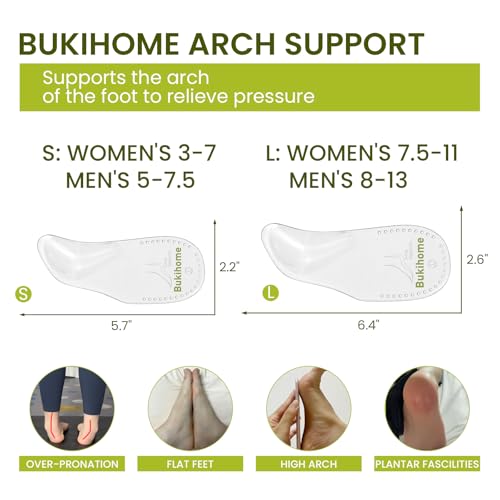 Plantillas soporte de arco Bukihome 3 pares gel unisex miniatura 6