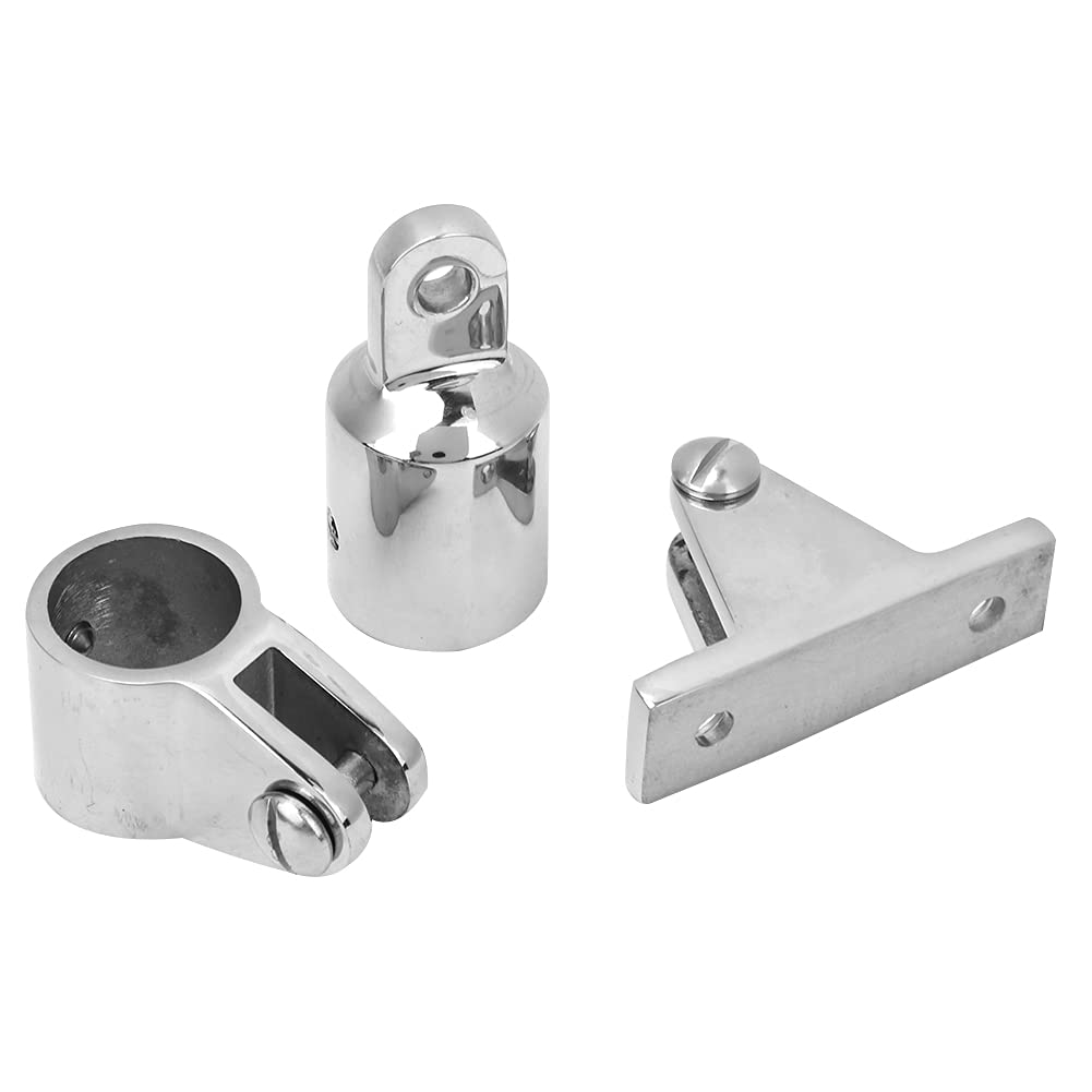 ViaGasaFamido Bimini Top Beschläge Set, Edelstahl 316, 16-teilig, mit Scharnierhalterung, Backenschieber, Eye End Kappe 25mm für Boote