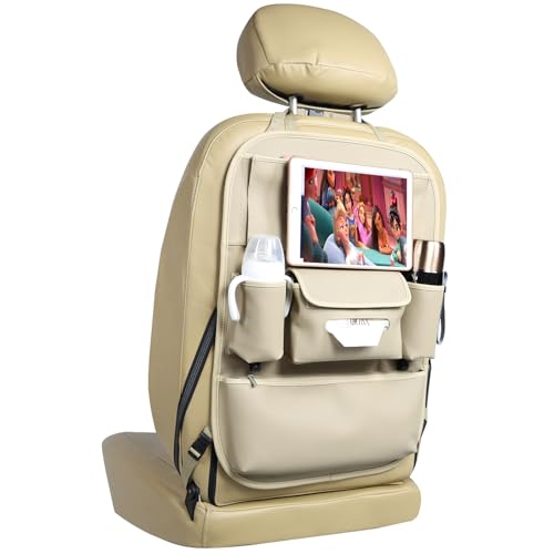 Viaviat Car Seat Organizers Waterproof Backseat Protector with Storage Pocket Large Leather Kick...