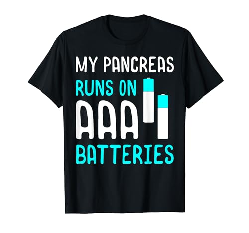 Pancreas esegue diabetici divertente T1D Tipo 1 Consapevolezza del diabete Maglietta