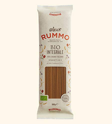 Rummo - Spaghetti n.3 Biológico Integrales Bronce Dibujado - 24 Paquetes de 500 g