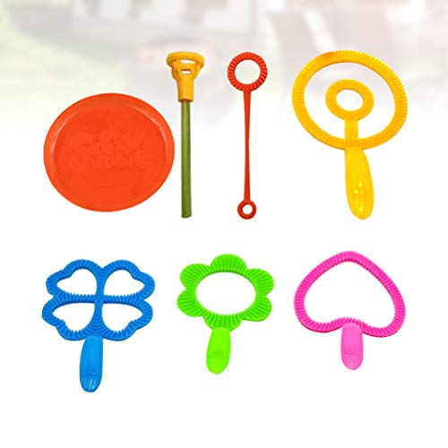 Conjunto de 7 peças de ferramentas de sopro de bolhas de vários formatos de brinquedos de bolhas par