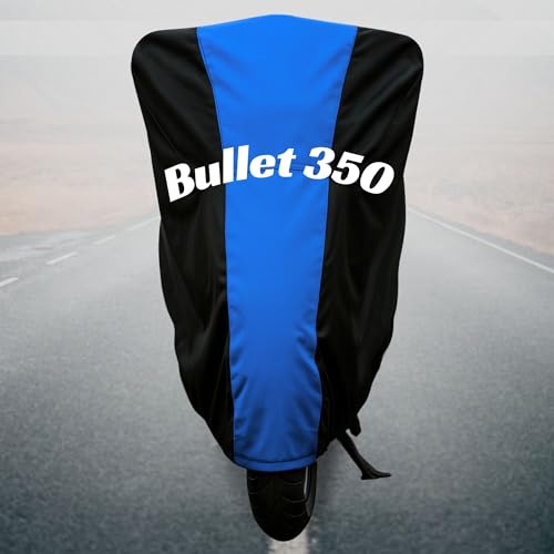 Image of Motorcycle Bike Body Cover for Outdoor Use - Heavy Fabric Water Resistant Two Wheeler Cover with UV, Dust & Rain Protection Compatible for Bullet 350