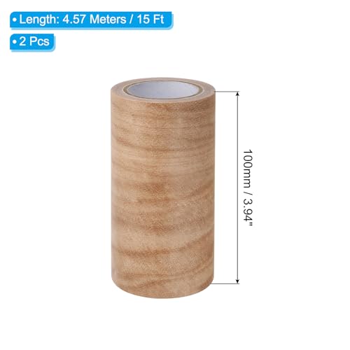 Image of PATIKIL Wood Grain Repair Tape 4 inch x15ft,2 Pcs Self Adhesive Realistic Textured Repair Tape Patch for Floor Door Table Cabinets Desk,Light Chestnut Maple