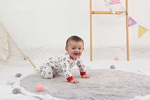 Jimonda Baby Romper Boys Girls Cotton Pajamas 2-Way Zipper Footless Sleep and Play 0-24 Months(Pack of 2)3