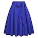 NP Jupe plissée pour femme - Jupe midi au-dessus du genou - Bleu - 36
