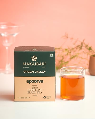Image of Makaibari Green Valley Apoorva Finest Darjeeling Black Loose Tea Leaves 250 Gm | Premium Darjeeling Single Estate | Muscatel Fruity Top Notes | 125 Cups