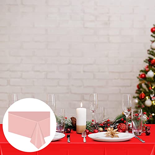 Miniatura 4 de Yaavaaw 2 Piezas 137 274cm Mantel Desechable Con Rosa,Mantel De Plastico Rectangular Impermeable Y Antimanchas,Decoración De Mesa Para Cumpleaños Infantil,Exterior Jardin,Fiesta,Bodas,Navidad