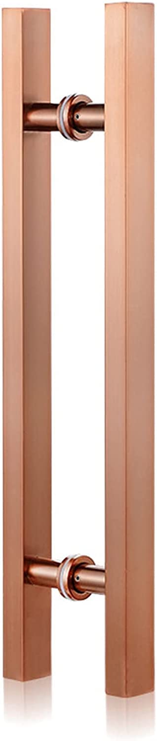 Gthtuhfd Rose Gold Door Handle Elegant Glass Door Handle, Push Sliding Barn Door Pull Bar Metal Pole Pantry Gate Replacement Hardware,-50Cm/1.6Ft