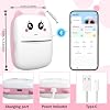 Mini Sticker Printer with 10 Rolls Paper, Thermal Printer Portable Sticker Maker, Bluetooth Inkless Printers Compatible with iOS & Android, Pocket Impresora Portatil for Notes, Journal, DIY, Kids Gift