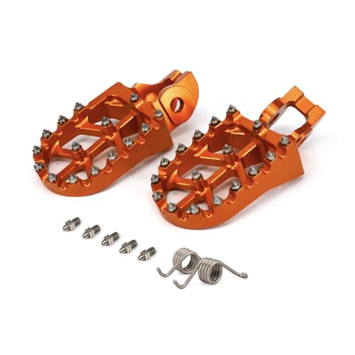 POWERPARTS Foot Pegs Set Aluminum Factory Racing for KTM, HUSQVARNA, GASGAS | Replaces OEM Part 79003040033 (Orange) by Power Parts - Used condition - Image 2