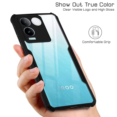Image of Jkobi Back Cover Case for Vivo iQOO Z7 Pro (Shockproof with Polycarbonate Clear Panel | Professional Black)