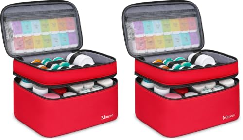 Image of Mancro Dual Layers Medicine Organizer Bag with Lockable Zipper (Pack of 2)