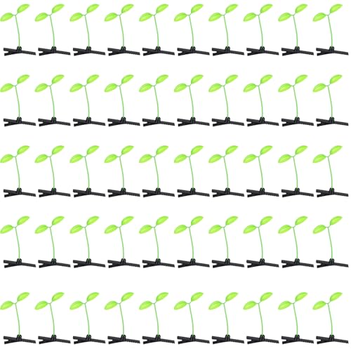 50 Pcs Bean Sprout Hair Clips Funny Plant Clips Little Grasst Hairpins Sprout Barrettes Sprouts Rave Trinkets for Festivals Hair Accessories for Women Kids Girls Lady Home School Party Headwear