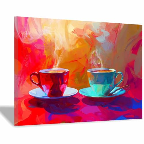 Tableau motif café coloré de qualité supérieure 20x30cm