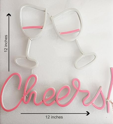 Sifty Collections Cheers Neon Light Sign and Gatherings for Every Celebration Wall Light Art Bar Pub Club Birthday Wedding Party Neon Signs Decor (12x12 Inches)
