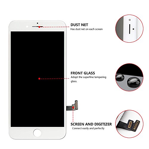 Fftopu Iphone 7 Plus Screen Replacement Kit, Lcd Display And 3D Touch Screen Digitizer Replacement Full Assembly With Repair Tools For Iphone 7 Plus Screen White 5.5 Inch #TOP1